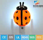 Çin Karanlık Köşe için Karikatür Ladybird Otomatik LED Sensörü Enerji Tasarrufu Duvar Gece Lambası Fabrika