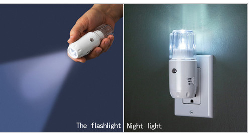 Enerji Tasarruflu Şarj Edilebilir LED Gece Lambası, 3&#39;ü 1 LED Fotoğraf Sensörü Gece Lambası