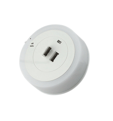 Beyaz Zararsız LED Banyo Gece Işığı 2 Yönlü USB Şarj Gibi Taşınabilir Çok Yönlü